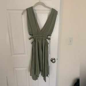 Sage green strappy dress, unique